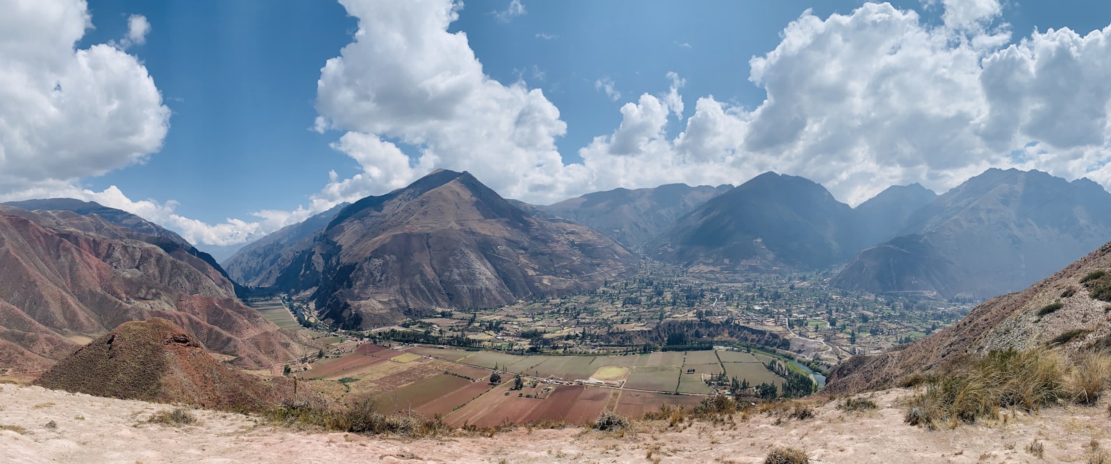 Terraced Andean hillside in the Sacred Valley of Peru